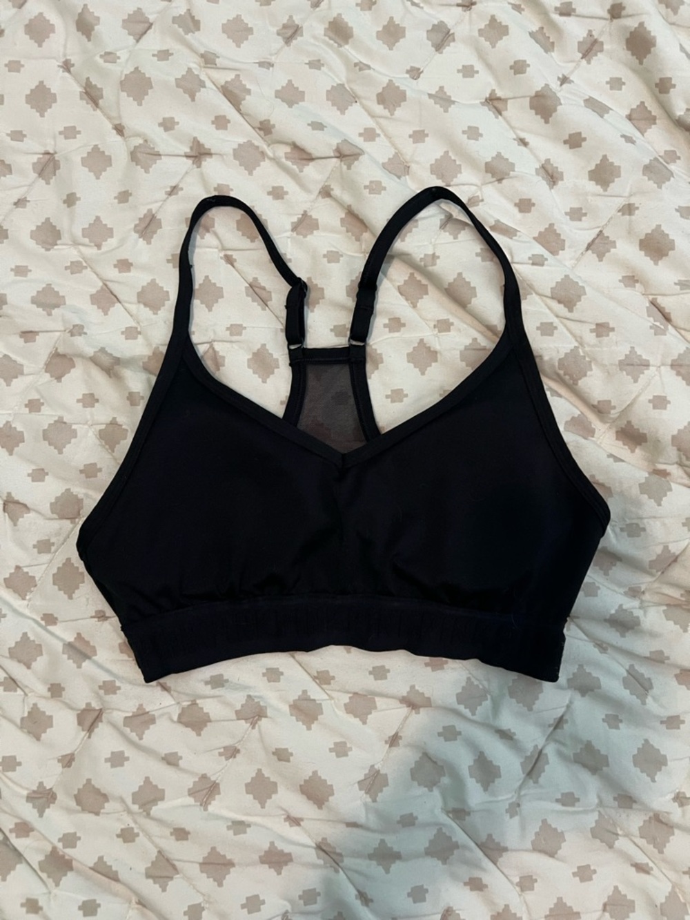PINK Victoria's Secret Black Racerback Sports Bralette